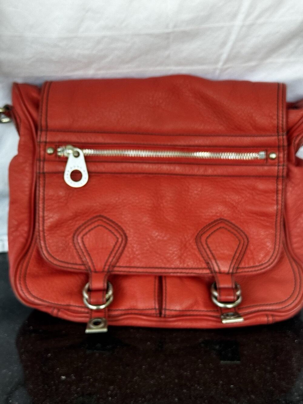 Marc Jakobs Leather Crossbody Bag Classic Q Natasha Crossbody Poppy Red